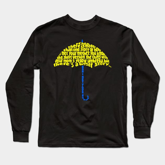 Yellow Umbrella Long Sleeve T-Shirt by yellowdodo